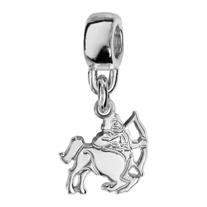 CHARMS COULISSANT ARGENT RHODIÉ ZODIAQUE DECOUPE SAGITTAIRE