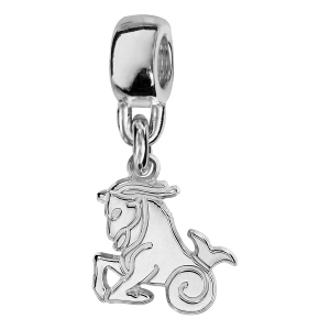 CHARMS COULISSANT ARGENT RHODIÉ ZODIAQUE DECOUPE CAPRICORNE