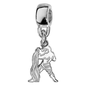 CHARMS COULISSANT ARGENT RHODIÉ ZODIAQUE DECOUPE VERSEAU