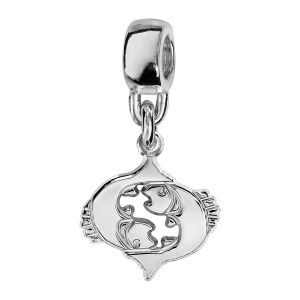 CHARMS COULISSANT ARGENT RHODIÉ ZODIAQUE DECOUPE POISSON