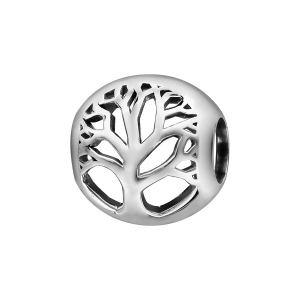CHARMS COULISSANT ARGENT RHODIÉ BOULE AJOURE MOTIF ARBRE DE VIE