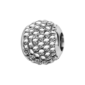 CHARMS COULISSANT ARGENT RHODIÉ BOULE CLOUTEE