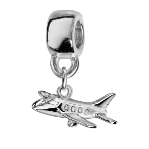 CHARMS COULISSANT AVION ARGENT RHODIÉ