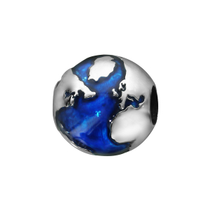 CHARMS COULISSANT TERRE ARGENT RHODIÉ ET RÉSINE
