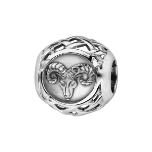 CHARMS COULISSANT ARGENT RHODIÉ ZODIAQUE BELIER