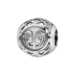 CHARMS COULISSANT ARGENT RHODIÉ ZODIAQUE GEMEAU