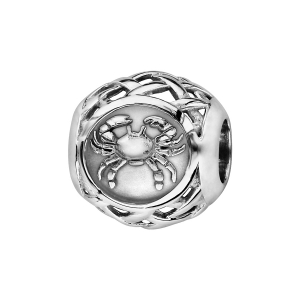 CHARMS COULISSANT ARGENT RHODIÉ ZODIAQUE CANCER