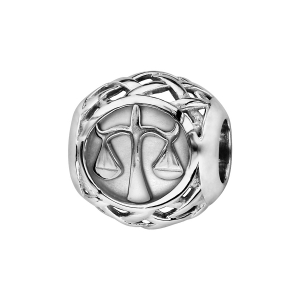 CHARMS COULISSANT ARGENT RHODIÉ ZODIAQUE BALANCE