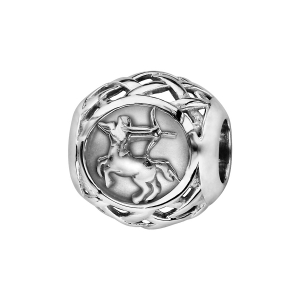 CHARMS COULISSANT ARGENT RHODIÉ ZODIAQUE SAGITTAIRE