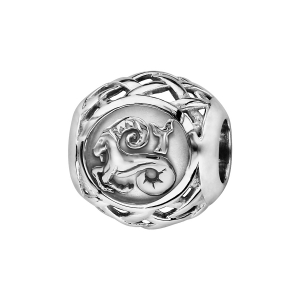 CHARMS COULISSANT ARGENT RHODIÉ ZODIAQUE CAPRICORNE
