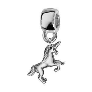 CHARMS COULISSANT ARGENT RHODIÉ LICORNE