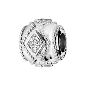CHARMS COULISSANT ARGENT RHODIÉ OXYDE BLANC