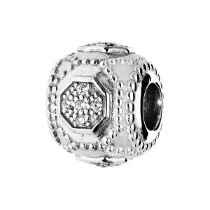 CHARMS COULISSANT ARGENT RHODIÉ OXYDE BLANC
