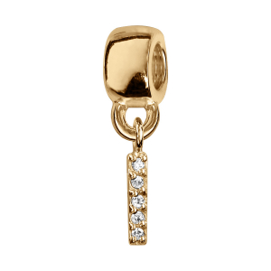 CHARMS COULISSANT ARGENT RHODIÉ INITAILE SUSPENDUE I EMPIERREE