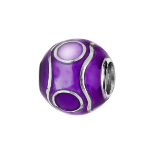 CHARMS COULISSANT ARGENT RHODIÉ ZIG ZAG RÉSINE MAUVE
