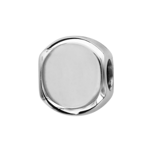CHARMS COULISSANT ARGENT RHODIÉ ROND 10MM  LISSE MODERNE A GRAVER