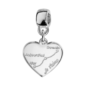 CHARMS COULISSANT ARGENT RHODIÉ COURBE D'AMOUR