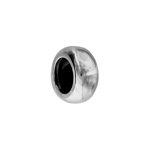 STOPPER ARGENT RHODIÉ RONDELLE AVEC CAOUTCHOUC INTERIEUR