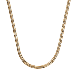 COLLIER VERMEIL CHAINE TUBE SERPENT POUR COULISSANT 43CM MOUSQUETON
