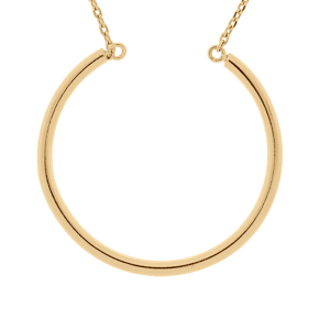 COLLIER VERMEIL MASSIF RHODIÉ CERCLE CHARMS  50+5CM