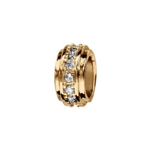 CHARMS COULISSANT VERMEIL RONDELLE AVEC PIERRES SYNTHETIQUE BLANCHES