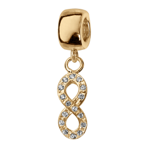 CHARMS COULISSANT VERMEIL SUSPENDU INFINI AVEC PIERRES SYNTHETIQUE BLANCHES