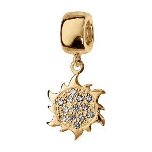CHARMS COULISSANT VERMEIL SOLEIL AVEC PIERRES BLANCHES SYNTH