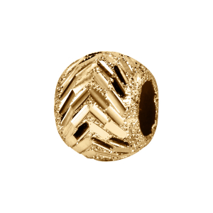 CHARMS COULISSANT VERMEIL BOULE DIAMANTE CHEVRONS 10x5MM