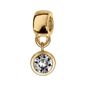 CHARMS COULISSANT VERMEIL SUSPENDU OXYDE BLANC SERTI CLOS