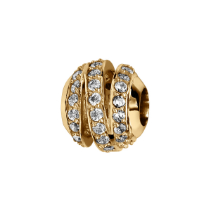 CHARMS COULISSANT VERMEIL BOULE RUBAN OXYDES BLANCS SERTIS