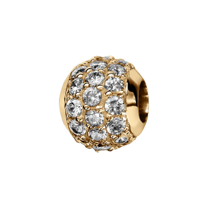 CHARMS COULISSANT VERMEIL BOULE 3 RANGS OXYDES BLANCS SERTIS