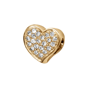 CHARMS COULISSANT VERMEIL COEUR MICRO OXYDES BLANCS SERTIS RECTO VERSO