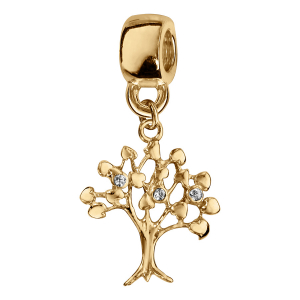 CHARMS COULISSANT VERMEIL SUSPENDU ARBRE DE VIE EMPIERRES