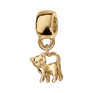 CHARMS COULISSANT VERMEIL SUSPENDU CHAT  RECTO VERSO
