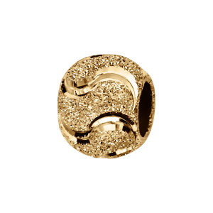CHARMS COULISSANT VERMEIL BOULE DIAMANTE VAGUES 10x5MM