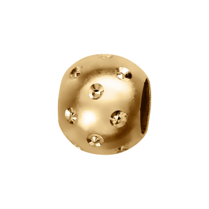 CHARMS COULISSANT VERMEIL BOULE SATINEE ET DIAMENTEE 10x5MM