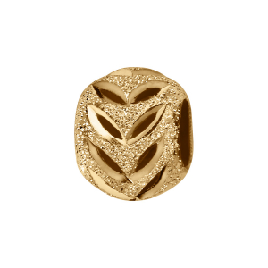CHARMS COULISSANT VERMEIL BOULE PAILLETE FEUILLES 10x5MM