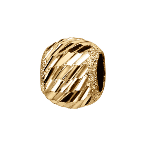 CHARMS COULISSANT VERMEIL BOULE DIAMANTE BIAIS 10x5MM