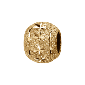 CHARMS COULISSANT VERMEIL BOULE PAILLETE ETOILES 10x5MM