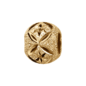 CHARMS COULISSANT VERMEIL BOULE PAILLETE ETOILES ET X 10x5MM