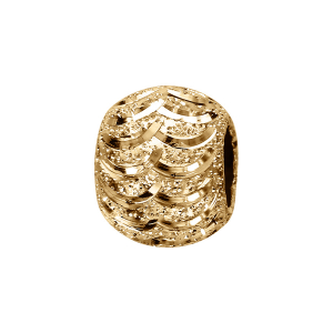 CHARMS COULISSANT VERMEIL BOULE PAILLETE VAGUES 10x5MM