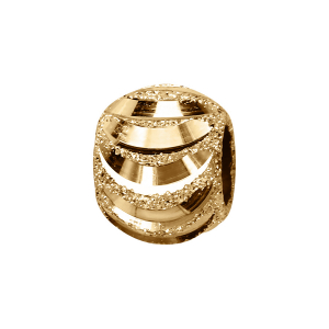 CHARMS COULISSANT VERMEIL BOULE PAILLETE DEMI LUNE 10x5MM