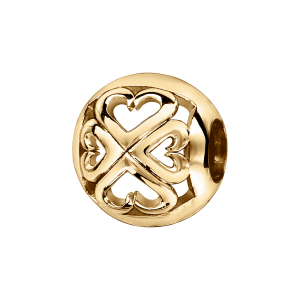 CHARMS COULISSANT VERMEIL BOULE COEURS TREFLES AJOURES
