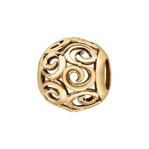 CHARMS COULISSANT VERMEIL BOULE AJOUREE MOTIF PETITES VOLUTES