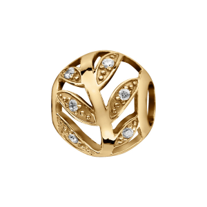 CHARMS COULISSANT VERMEIL BOULE FEUILLE AJOUREE OXYDES CHARMS COULISSANT VERMEIL BOULE FEUILLE AJOUREE OXYDES