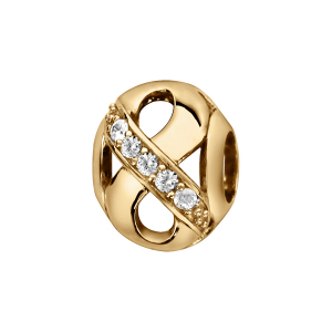 CHARMS COULISSANT VERMEIL BOULE MOTIF INFINI AJOURE OXYDES BLANCS