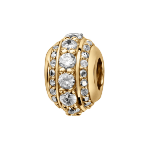 CHARMS COULISSANT VERMEIL BOULE 3 RANGS OXYDES BLANCS