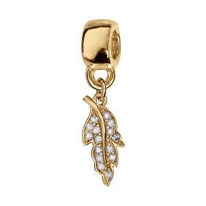CHARMS COULISSANT VERMEIL FEUILLE OXYDES BLANCS