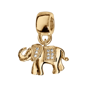 CHARMS COULISSANT VERMEIL ELEPHANT OXYDES BLANCS SERTIS RECTO VERSO