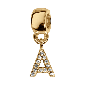 CHARMS COULISSANT VERMEIL INITIALE SUSPENDUE A EMPIERREE